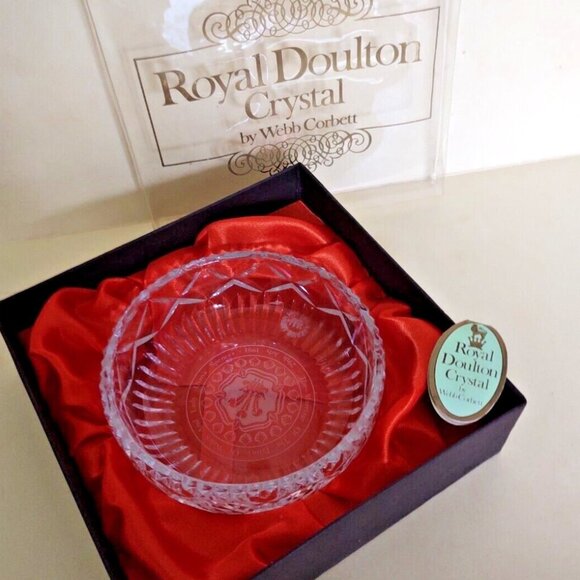 Royal Doulton Crystal Bowl Marriage of Charles & Diana 1981 by Webb Corbett - Picture 1 of 12